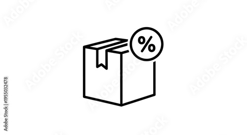 Discount package with percentage sign.