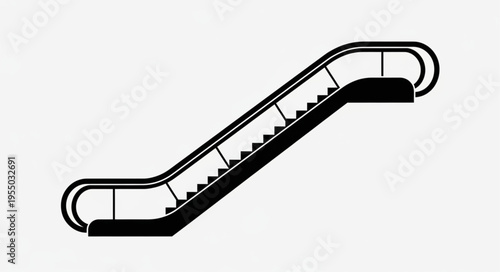 Escalator Illustration - A Moving Staircase for Vertical Transportation.