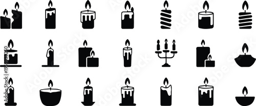 candle vector pack lit candle icons for design and decoration