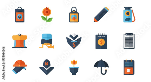 Collection of various office supplies.