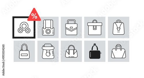 Collection of various handbag designs.