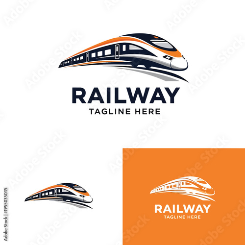 Dynamic High-Speed Train Logo Vector Graphic for Modern Railway Transportation Design