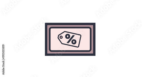 Discount label with percentage sign.