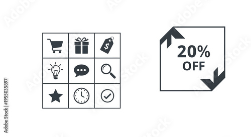 Discount Offer Badge Icon Set.