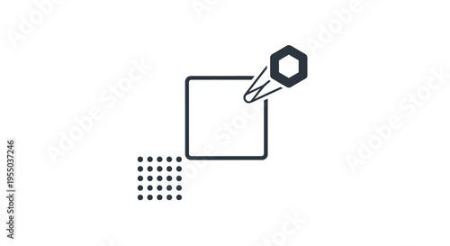 Black and white screw and square.