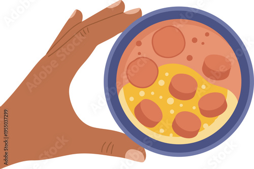 A hand holds a petri dish showcasing bacteria growth. The image highlights a scientific experiment with a clear, focused composition. Suitable for educational or biology-related visuals.