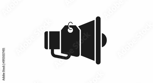 Black camera with price tag icon.