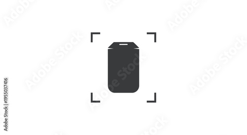 Black Can on White Background.