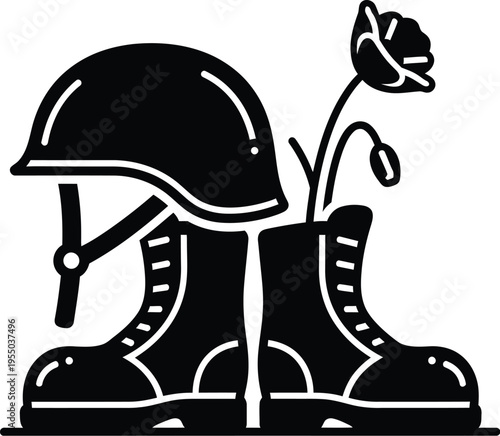 Memorial day tribute honoring fallen heroes with patriotic symbols