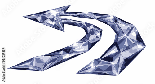 Abstract Crystal Arrow Path - Directional Flow and Modern Design