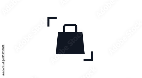 Black shopping bag with handle.