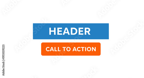 Blue and orange website header buttons.