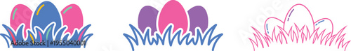 Easter eggs grass colorful spring holiday symbols