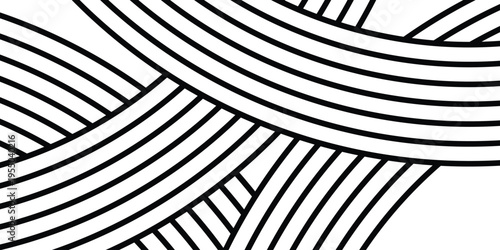 abstract creative geometric background of black curved stripes line vector.