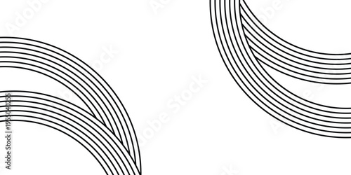abstract creative geometric background of black curved stripes line art.