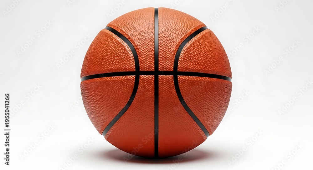 Fototapeta premium A close up view of a standard orange basketball with black panels