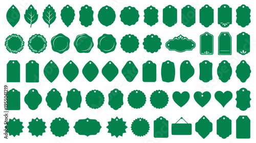 Green Retail Price Tag Silhouettes Collection for Eco Friendly Branding and Sales