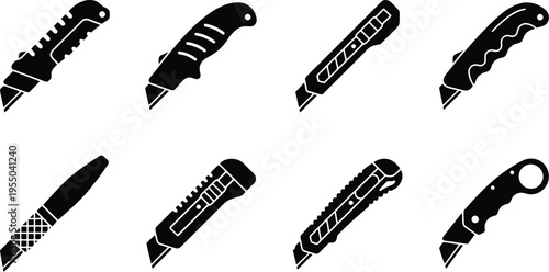 Assortment of Utility Knife Silhouettes rows