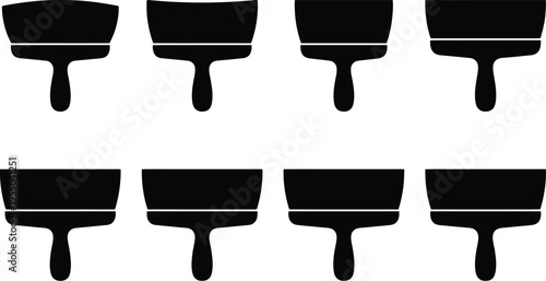 Assortment of Paint Brush Silhouettes with Different Bristle Shapes tool craft