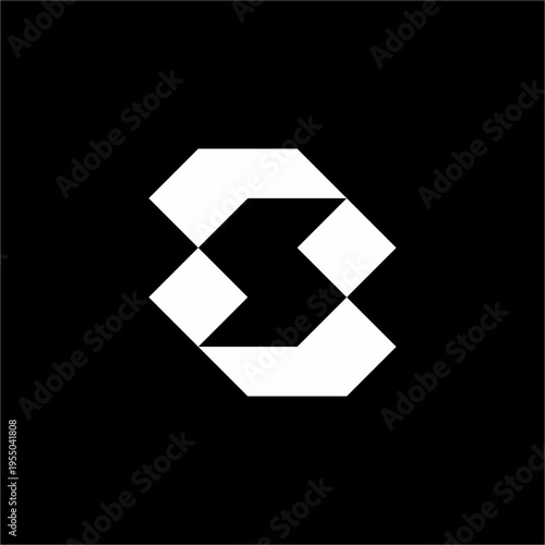 A sleek, futuristic mark featuring a stylized letter S built from interlocking geometric layers.