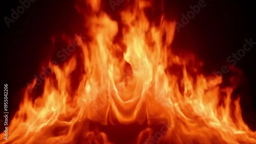 Depicting an isolated, evolving fire phenomenon, focusing on its organic growth and decay, suitable for high impact visual effects and transitions. Dynamic fire evolution