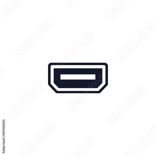Mini hdmi port icon logo flat vector design