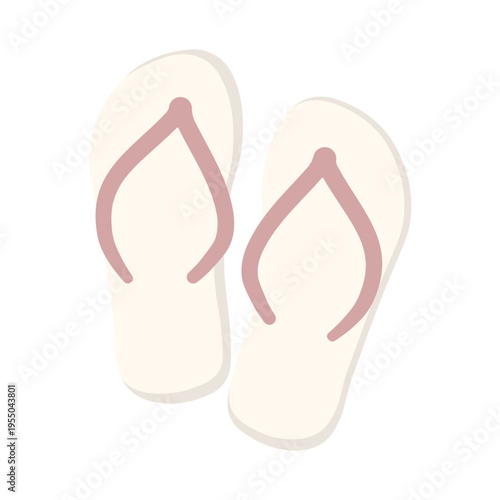 Pastel beach flip flops, without background