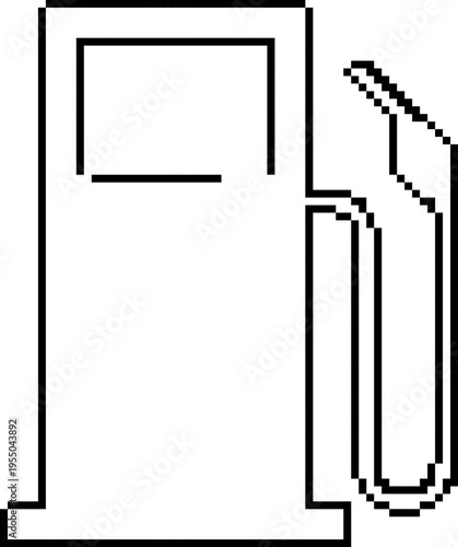 Pixel fuel pump icon, simple gas station vector.
