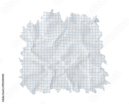 Paper piece rip for background torn square grid and school education collage vector. Isolated scrapbook blue for letter old template and illustration copybook checkered. Paper texture notebook.