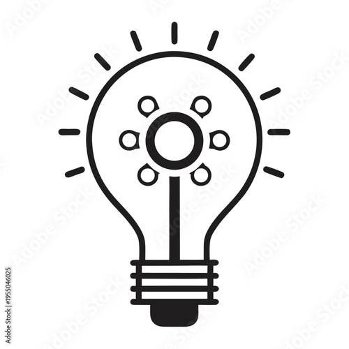 Принти на полотні Outline of a light bulb emitting power with a circular design inside it