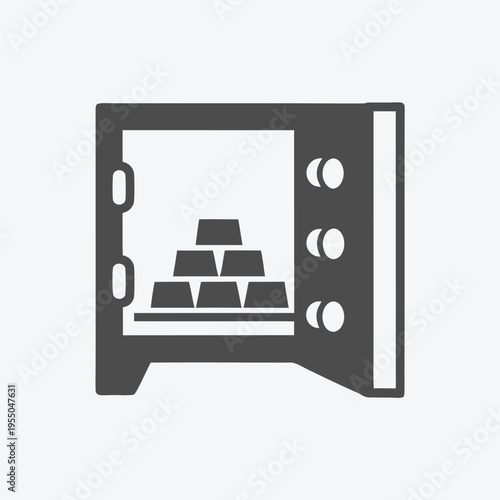 Open safe revealing stacks of gold bars represents securing savings and wealth