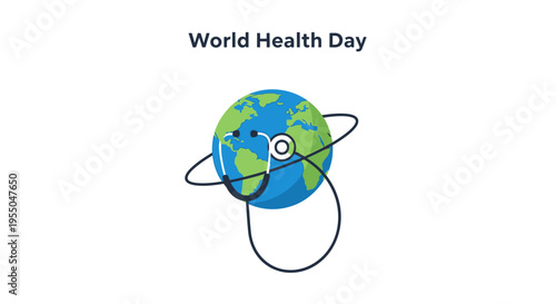 World Health Day Earth Stethoscope.