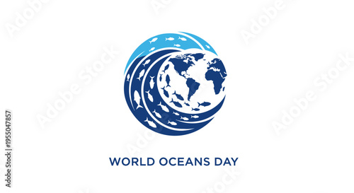 World Oceans Day Earth Globe.