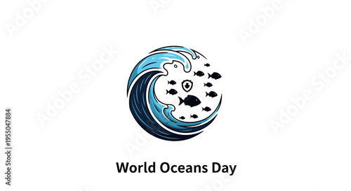 World Oceans Day Logo Design.