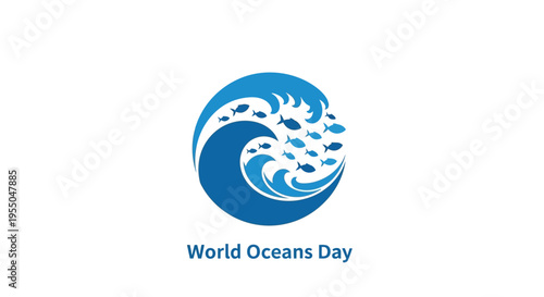 World Oceans Day Logo Design.