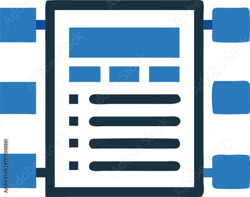 Simple black outline represents the structure of a minimalist website page layout