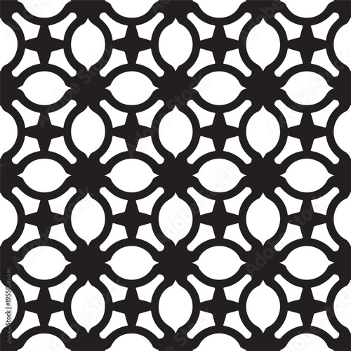 Black Geometric Pattern on White Background