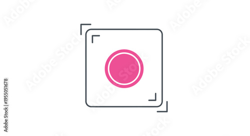 Camera shutter button interface symbol.