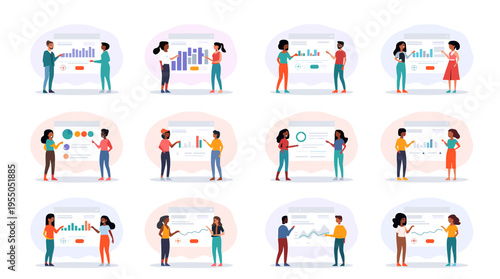 This illustration depicts a woman bathed in light, suggesting prominence and focus. Perfect for concepts related to leadership, self-confidence, or in