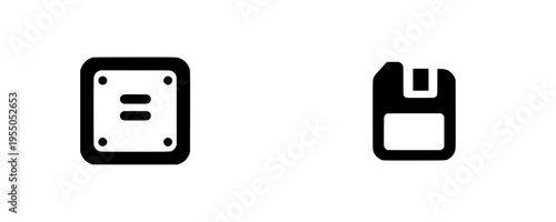 Vintage Tech: A Sleek, Black & White Vector Design of a Floppy Disk