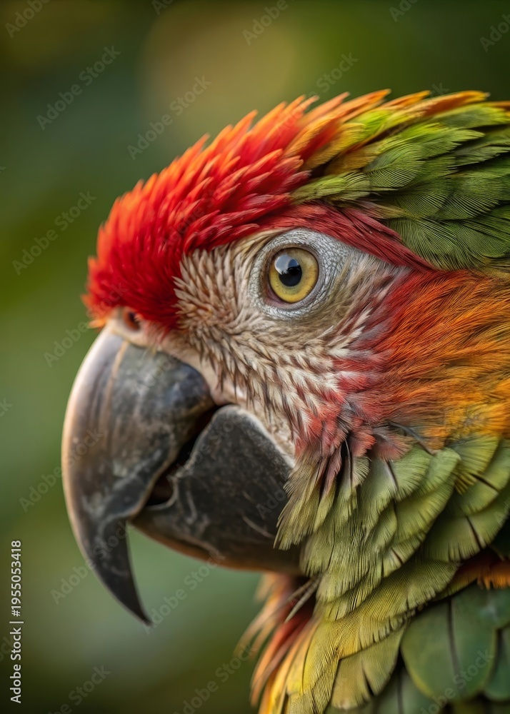 Obraz premium Exotic Parrot Macro Photography Colorful Plumage Beak Eye Detail Tropical Bird Wildlife Nature Shot
