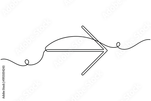 Swipe right sign icon continuous one line art single drawing on white background minimalist gesture action symbol outline vector illustration