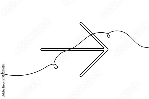 Swipe right sign icon continuous one line art single drawing on white background minimalist gesture action symbol outline vector illustration