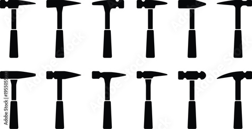 Hammer Silhouettes on White Background illustration 69da144d04
