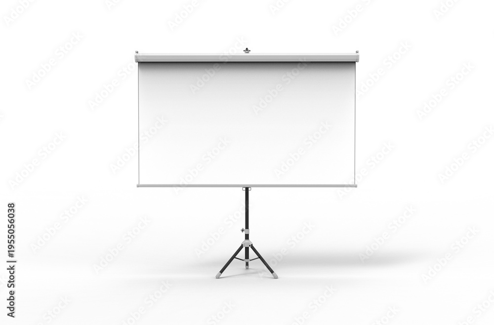Obraz premium Presentation screen on tripod stand