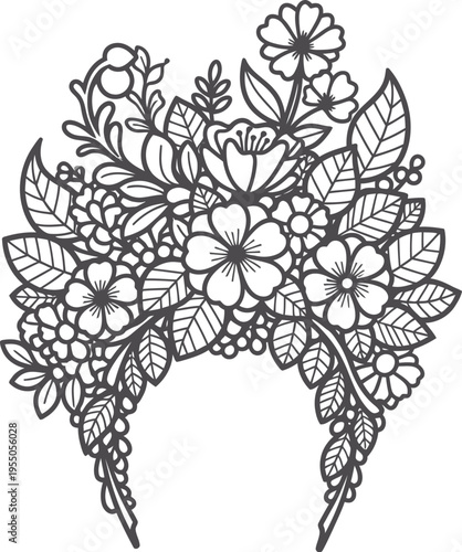 Met gala new york fashion illustration floral headpiece