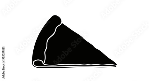 Simple Black Pizza Slice Silhouette Icon