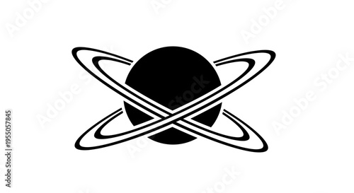 Minimalist Planet with Rings Icon