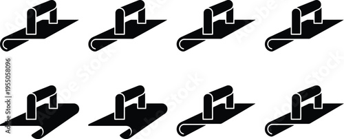 Trowel Icons Set concrete tool