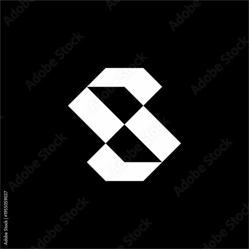 A unique, high-tech icon merging the letter S with sleek, 3D-effect architectural segments.